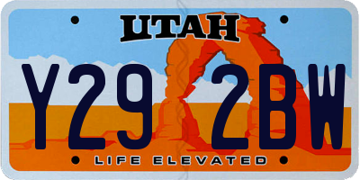 UT license plate Y292BW