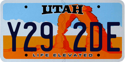 UT license plate Y292DE
