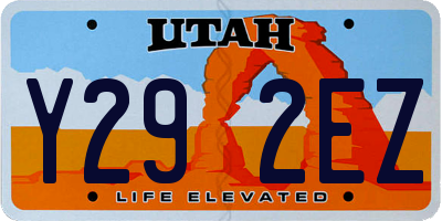 UT license plate Y292EZ