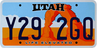 UT license plate Y292GQ