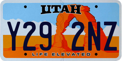 UT license plate Y292NZ