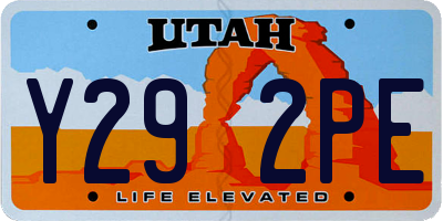 UT license plate Y292PE
