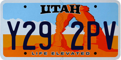 UT license plate Y292PV
