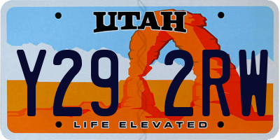UT license plate Y292RW