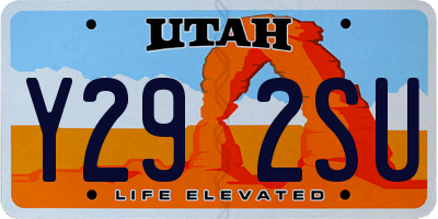 UT license plate Y292SU