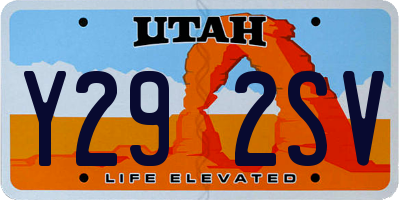UT license plate Y292SV