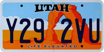 UT license plate Y292VU