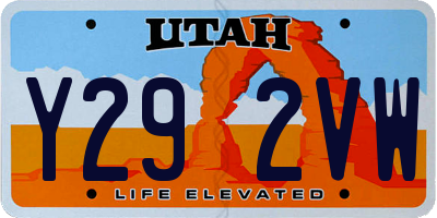 UT license plate Y292VW