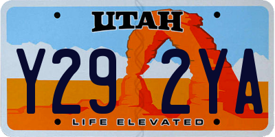 UT license plate Y292YA