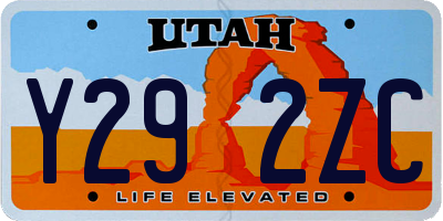 UT license plate Y292ZC