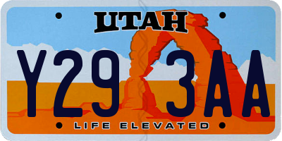 UT license plate Y293AA