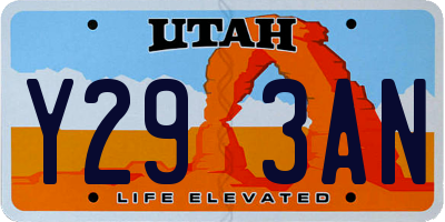 UT license plate Y293AN