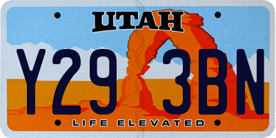 UT license plate Y293BN