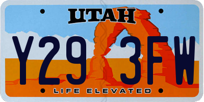 UT license plate Y293FW