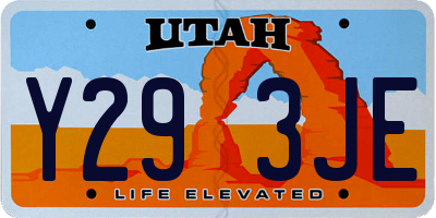 UT license plate Y293JE