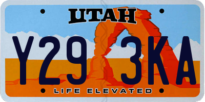 UT license plate Y293KA