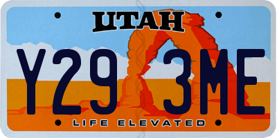 UT license plate Y293ME