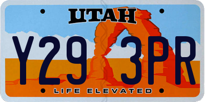UT license plate Y293PR