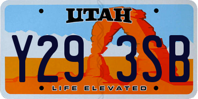 UT license plate Y293SB