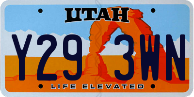 UT license plate Y293WN
