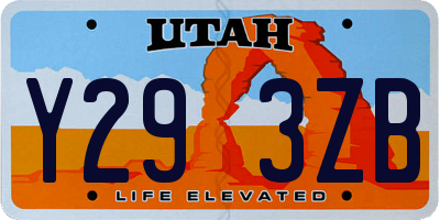 UT license plate Y293ZB