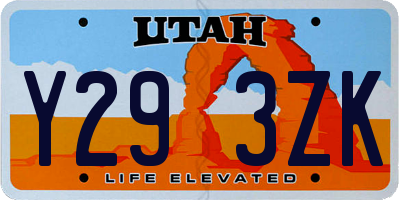 UT license plate Y293ZK