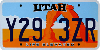 UT license plate Y293ZR