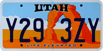 UT license plate Y293ZY