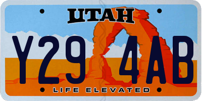 UT license plate Y294AB
