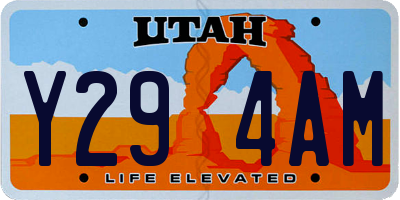 UT license plate Y294AM