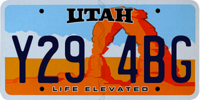 UT license plate Y294BG