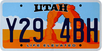 UT license plate Y294BH