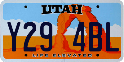 UT license plate Y294BL