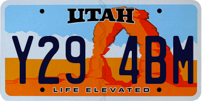 UT license plate Y294BM