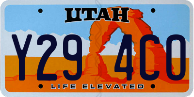 UT license plate Y294CO