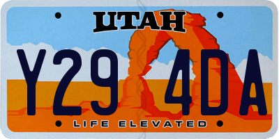 UT license plate Y294DA