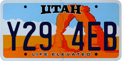 UT license plate Y294EB