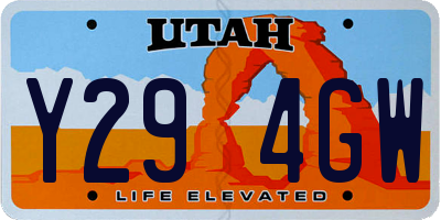 UT license plate Y294GW