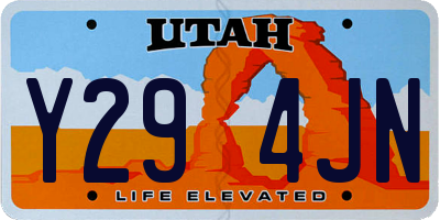 UT license plate Y294JN