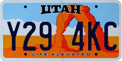 UT license plate Y294KC