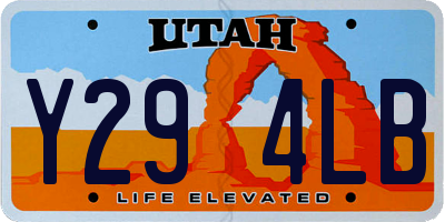 UT license plate Y294LB