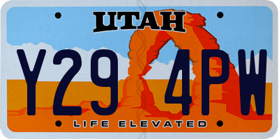 UT license plate Y294PW