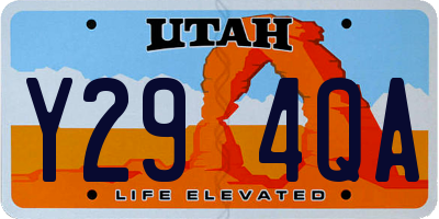 UT license plate Y294QA