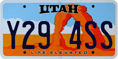 UT license plate Y294SS