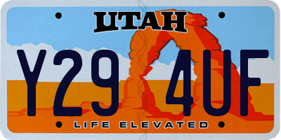 UT license plate Y294UF