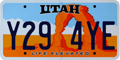UT license plate Y294YE