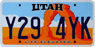 UT license plate Y294YK