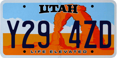UT license plate Y294ZD