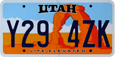 UT license plate Y294ZK