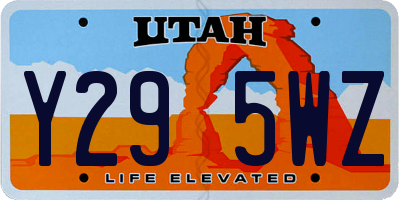 UT license plate Y295WZ